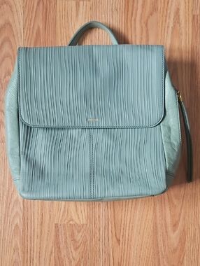 Fossil Sage Green Textured Leather Backpack